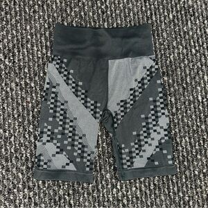 Gymshark Pixel Pattern Shorts - Black and Gray